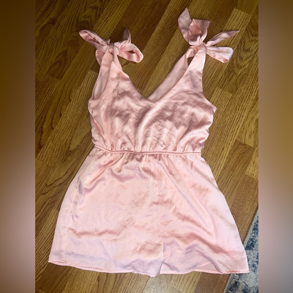 Altar’d State Pink Satin Romper